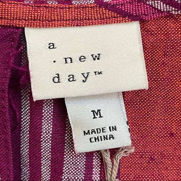 a new day Top Linen Blend Colorful Thin Strap NWT - Picture 9 of 10